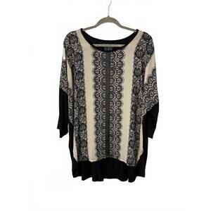 Chico's Black Tunic with an Elegant Lace Overlay, size 3